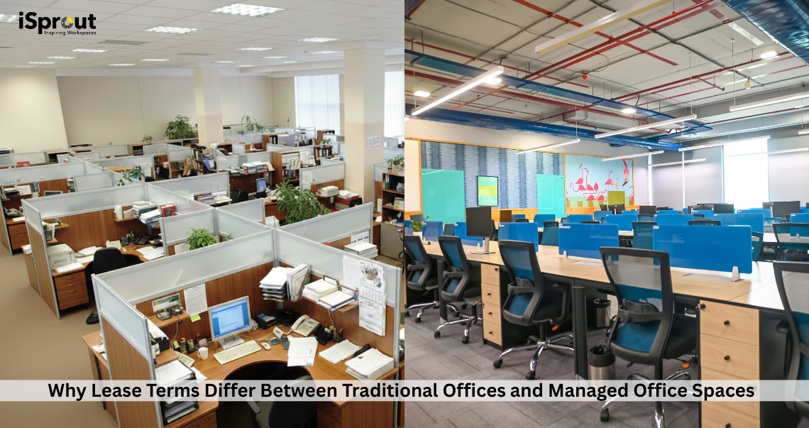 Lease terms differ between traditional offices and managed office